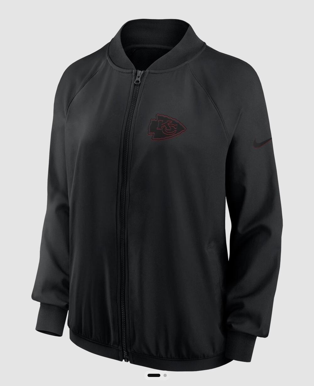 Women's Nike Black Kansas City Chiefs Raglan Full-Zip Jacket black size L